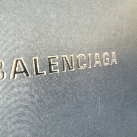 Balenciaga  Luxury Holiday Edition Gray Bluish Shemery  Shopping Bags Set Of 3 - Picture 6 of 8